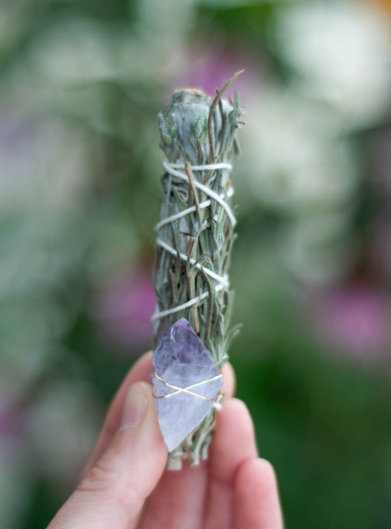 California White Sage with Lavender and Amethyst