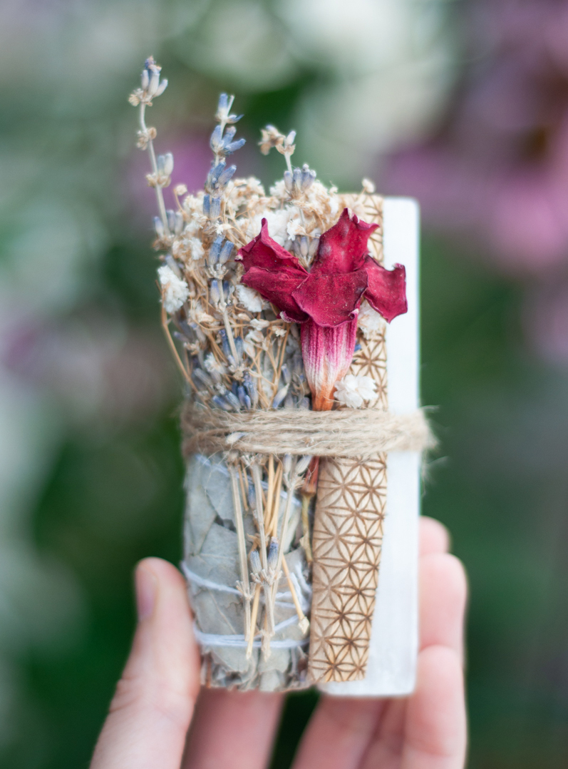 Sage Selenite and Palo Santo Set