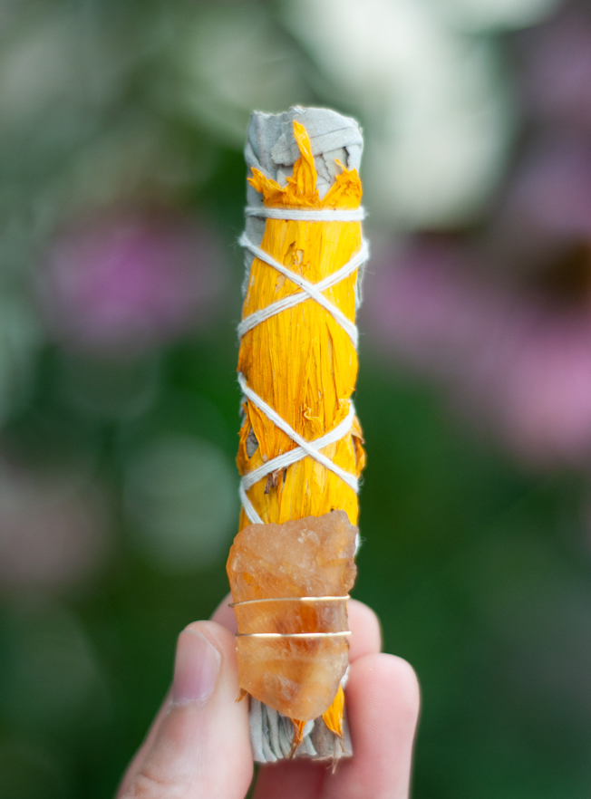 White Sage, Sunflower and Citrine Bundle