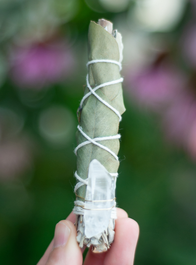 White Sage, Eucalyprus and Lemurian Crystal