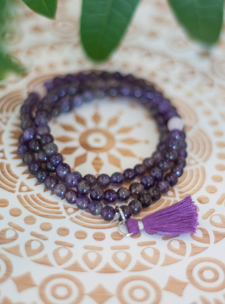 Amethyst 6mm Stretchy Mala Beads