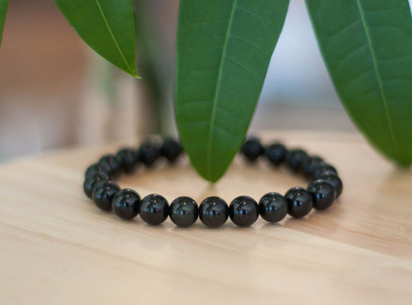 Buy Grade A Black Obsidian Crystal Bead Bracelet 8mm, Genuine Black Obsidian  Gemstone Bracelet, Lucky Stones, Gift for Men & Women Online in India - Etsy