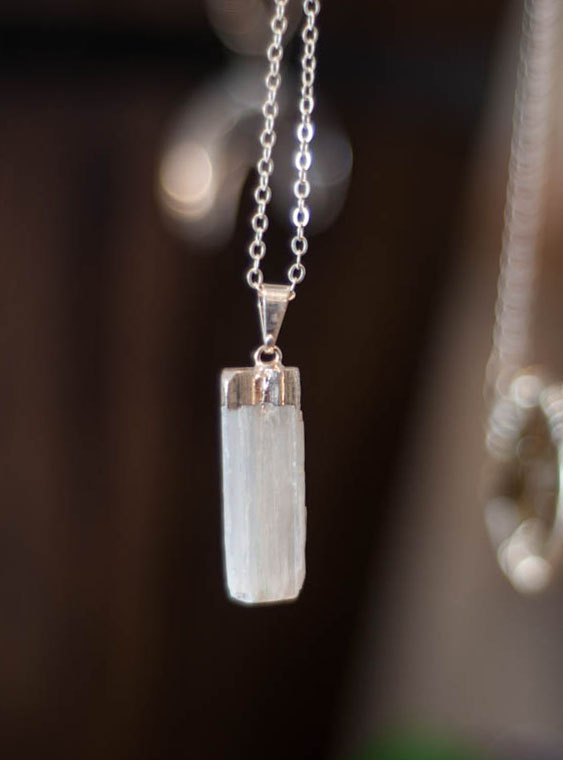 Selenite Pendant small