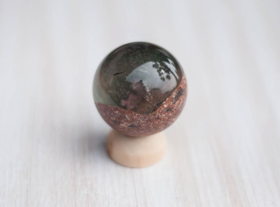 Quartz Sphere with Iron and Chloride Deposits #2