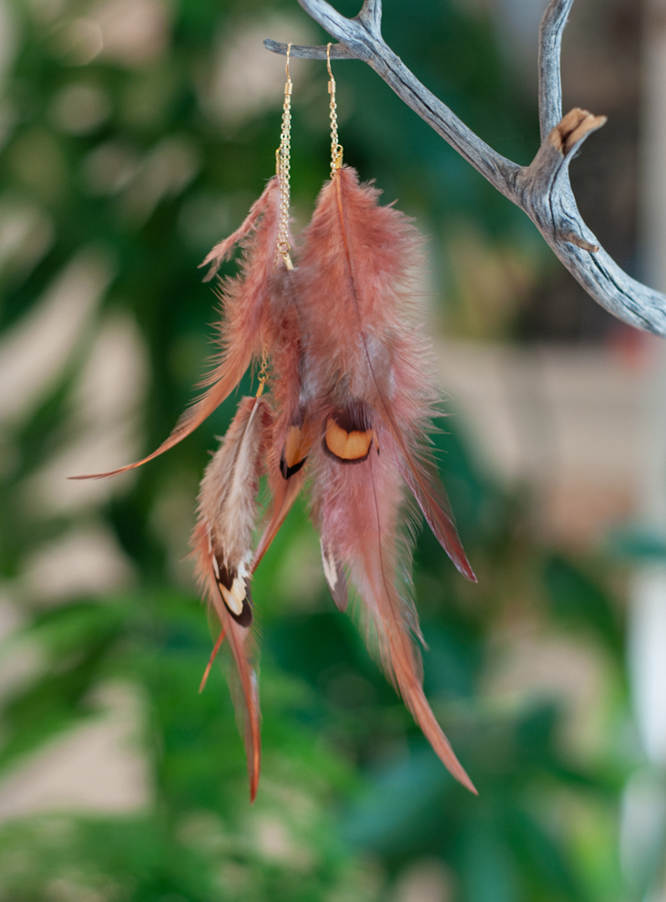 Cocoa Feather Earrings