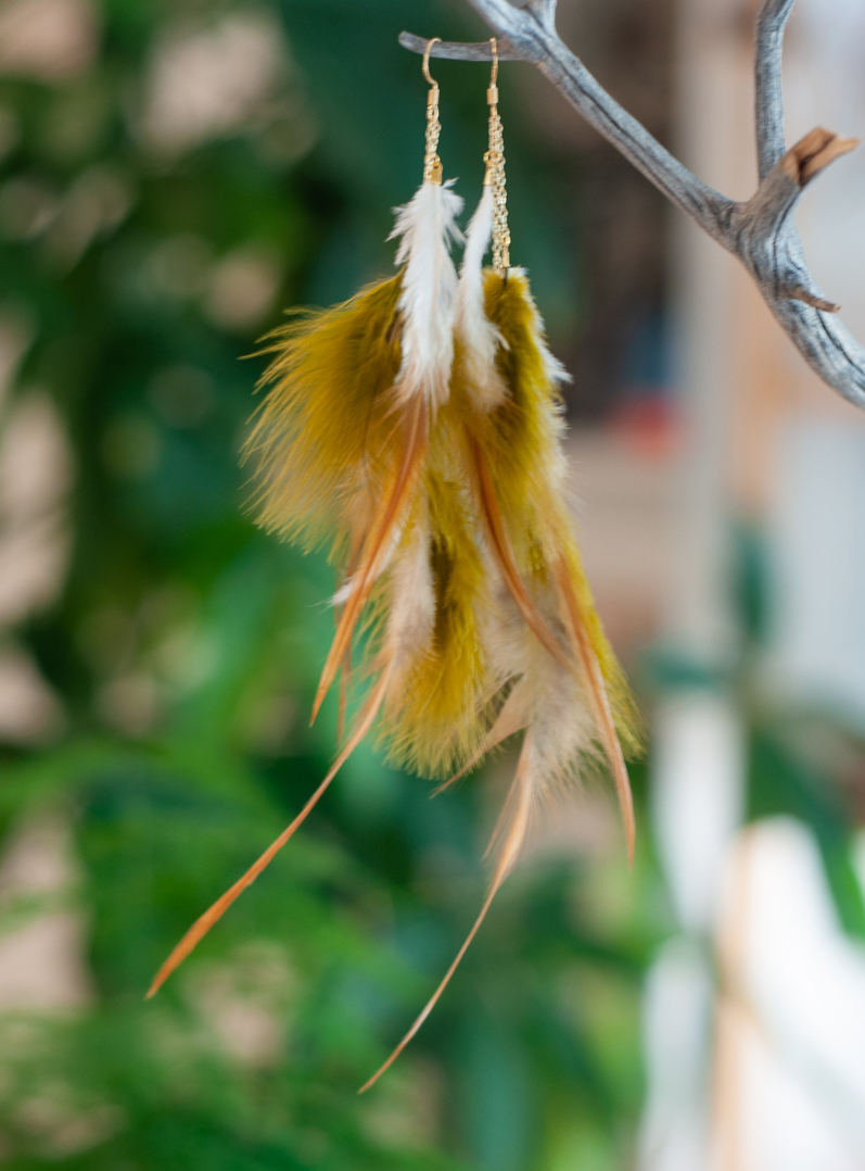 Moss Feather Earrings