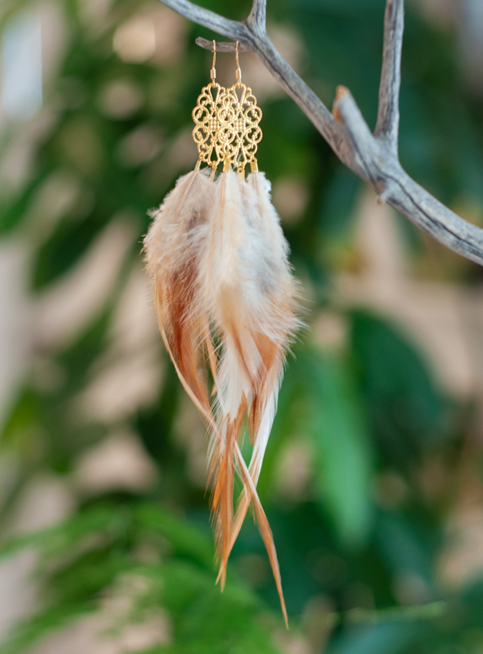 Sand Feather Earrings