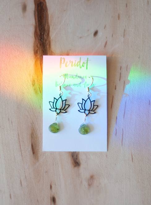 Peridot Lotus Earrings