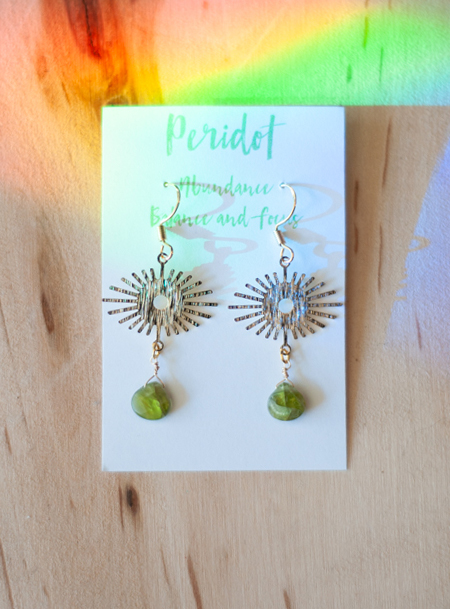 Peridot Sun Burst Earrings