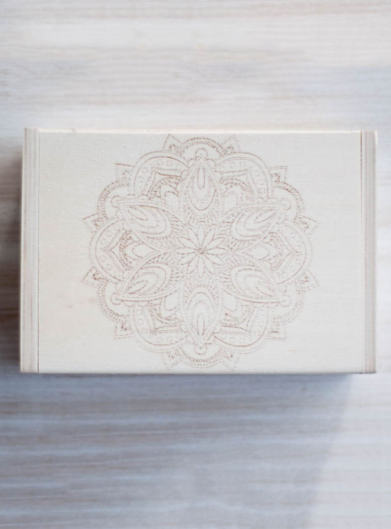 Mandala Hinged Wood Box