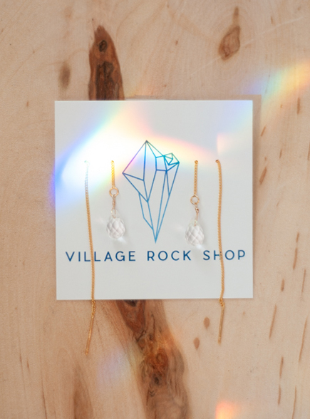Clear Quartz Threader Earrings