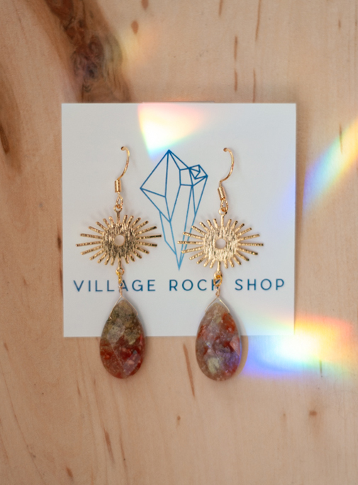 Jasper Sun Burst Earrings