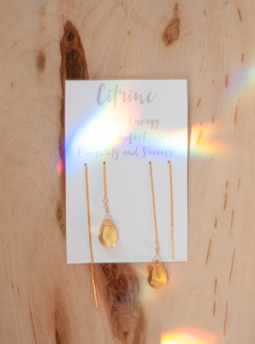 Citrine Threader Earrings