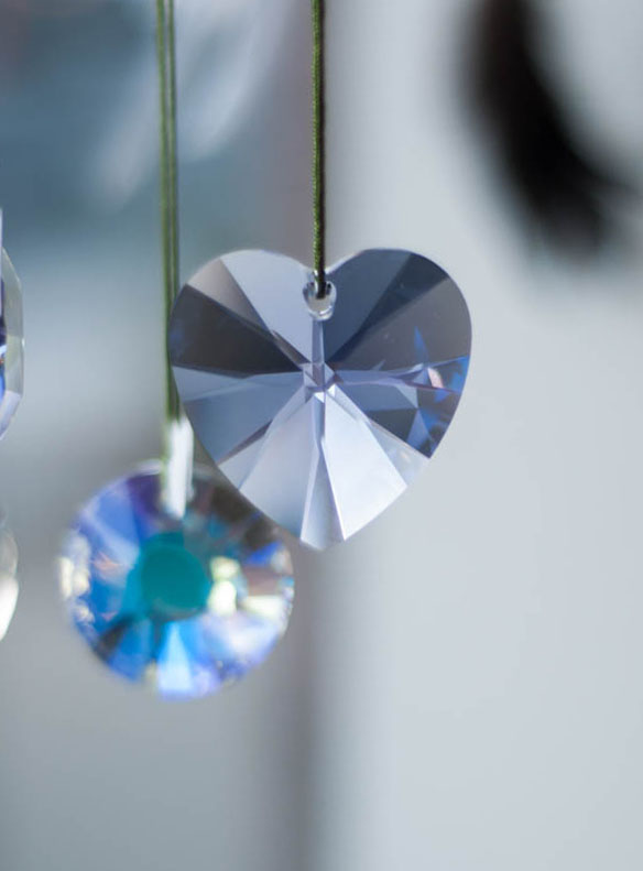 Swarovski Crystal 40mm Rainbow Maker Heart Lavender