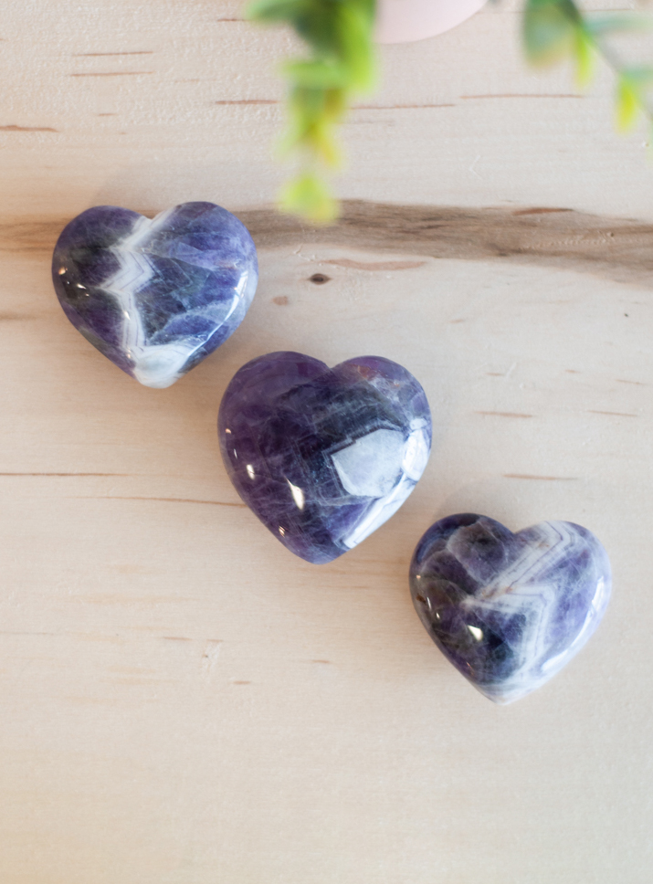 Chevron Amethyst Heart - medium