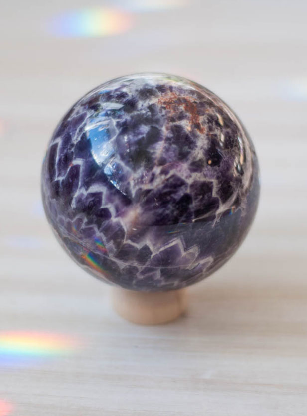 Chevron Amethyst Sphere #3