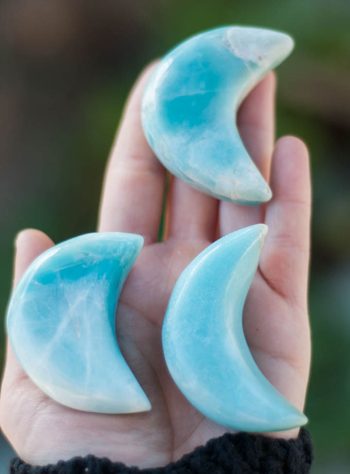 Caribbean blue Calcite Moon