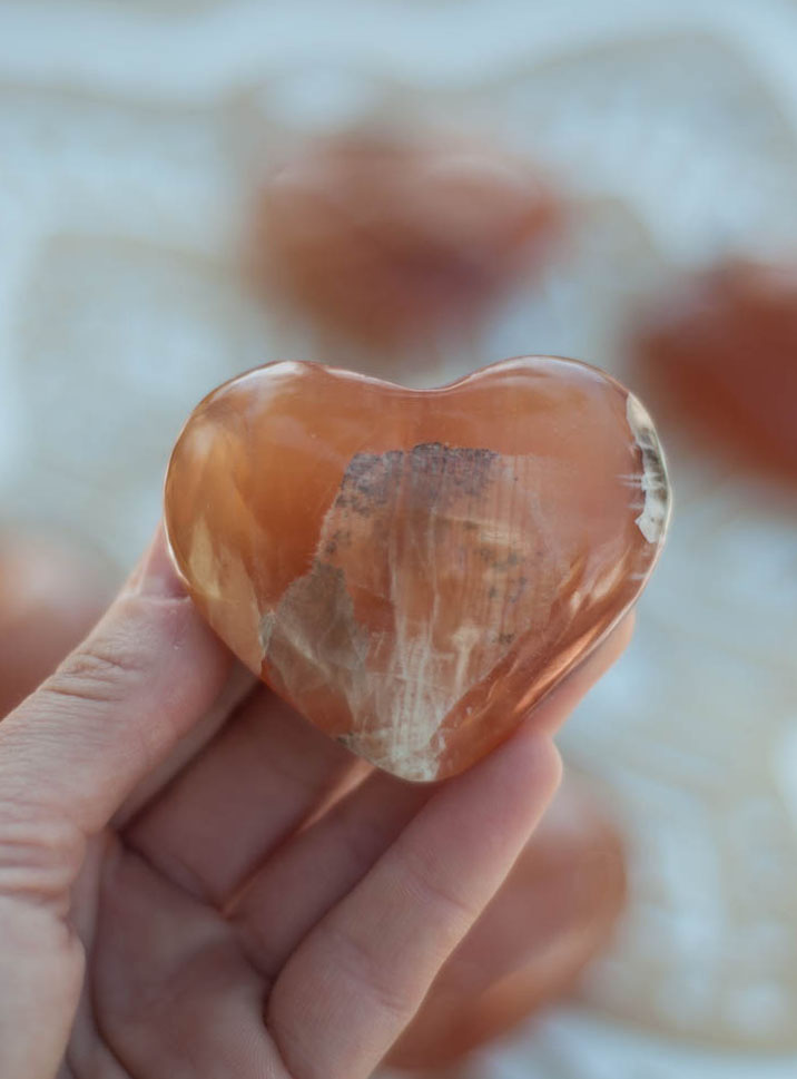 Honey Calcite Heart - Pakistan