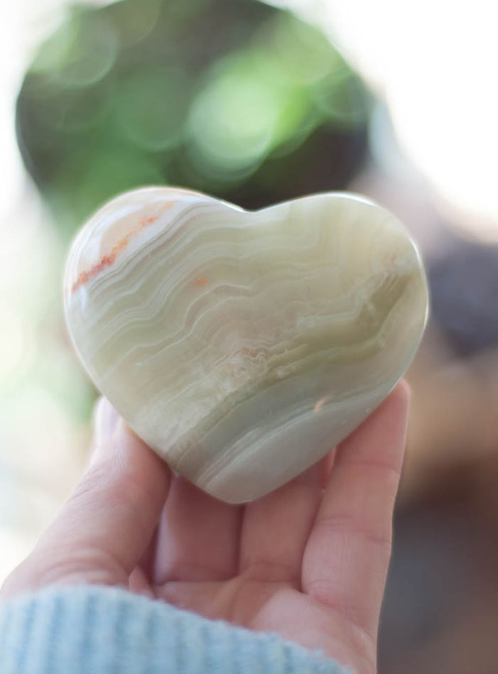 Medium Green Calcite Heart - Pakistan