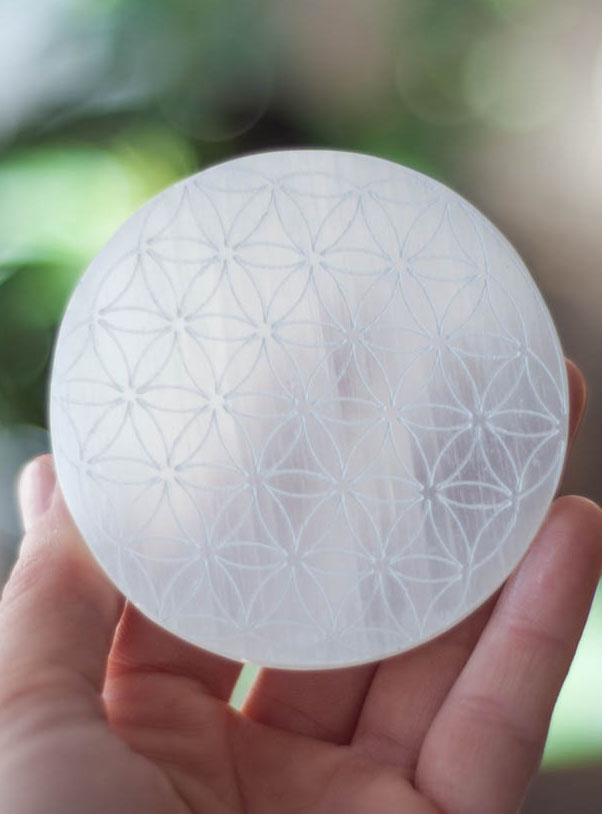 Small Flat Selenite Flower of Life