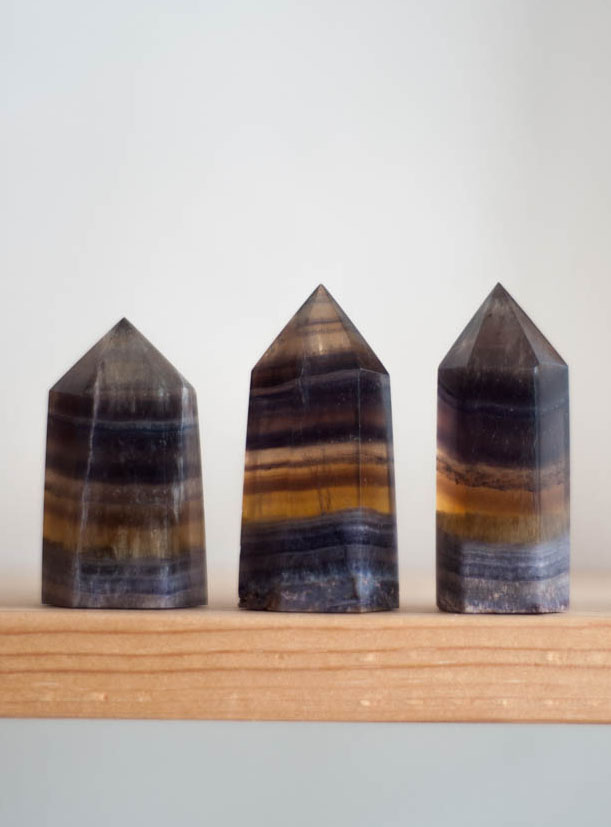 Yellow and Purple Fluorite Tower