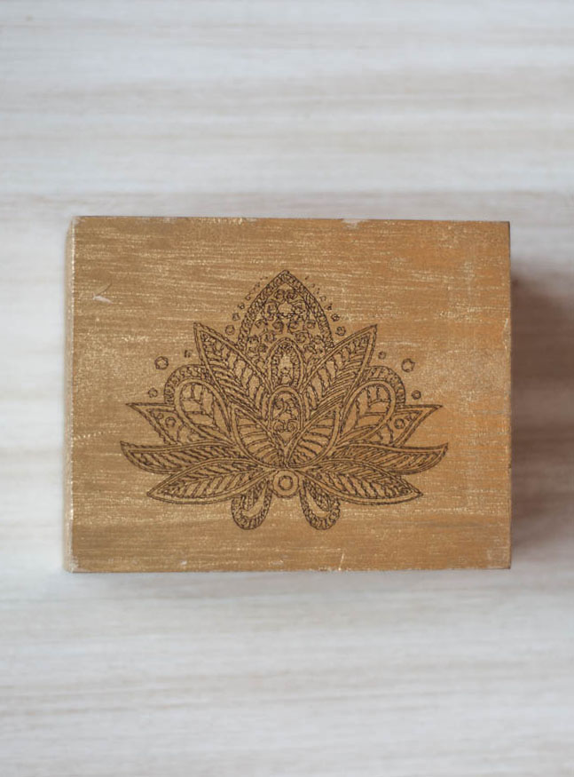 Mandala Lotus Gold Wood Box