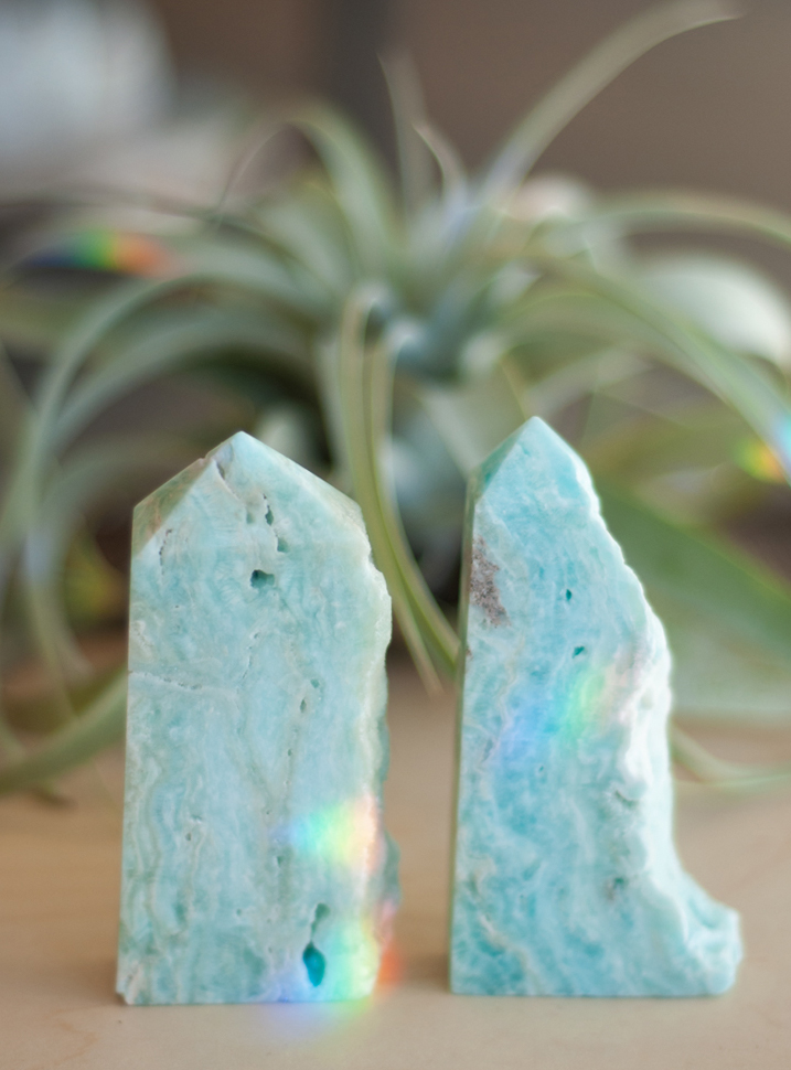 Caribbean Blue Calcite Tower large