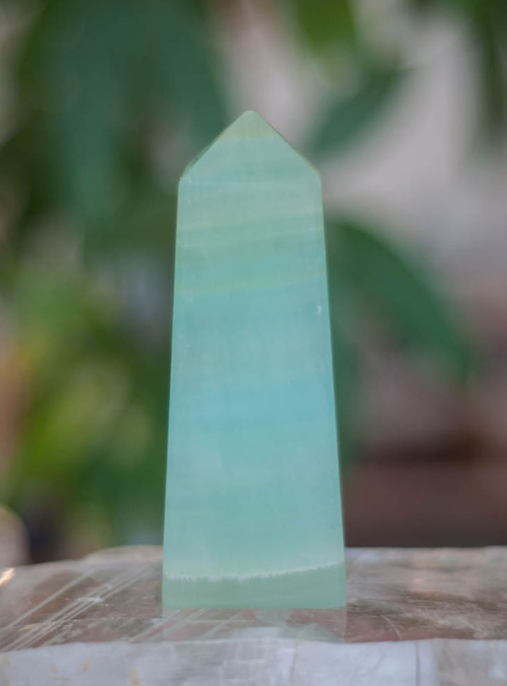 Sea Green Calcite Tower - large