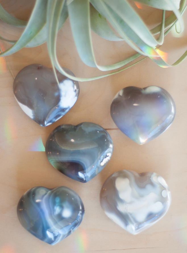 Orca Agate Heart