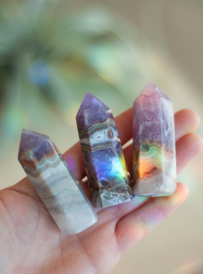 Amethyst with Agate Tower small