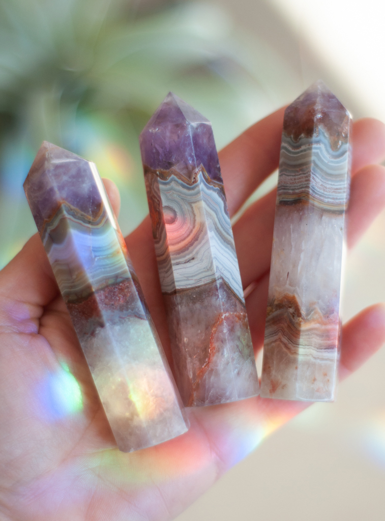 Amethyst with Agate Tower medium
