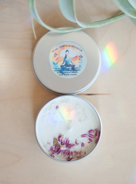 Rise Shine and Uplift Tin Candle