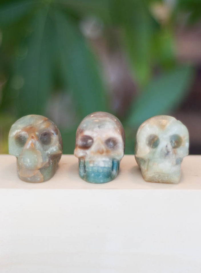 Caribbean Blue Calcite Skull