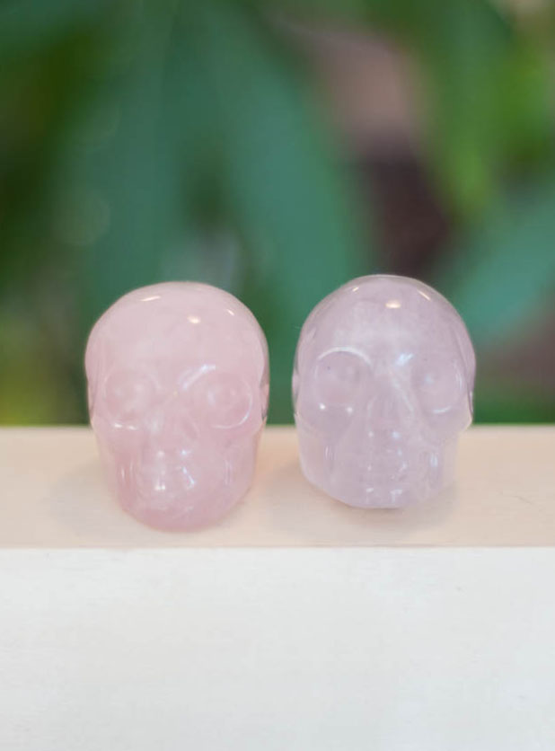 Rose Quartz Crystal Skull