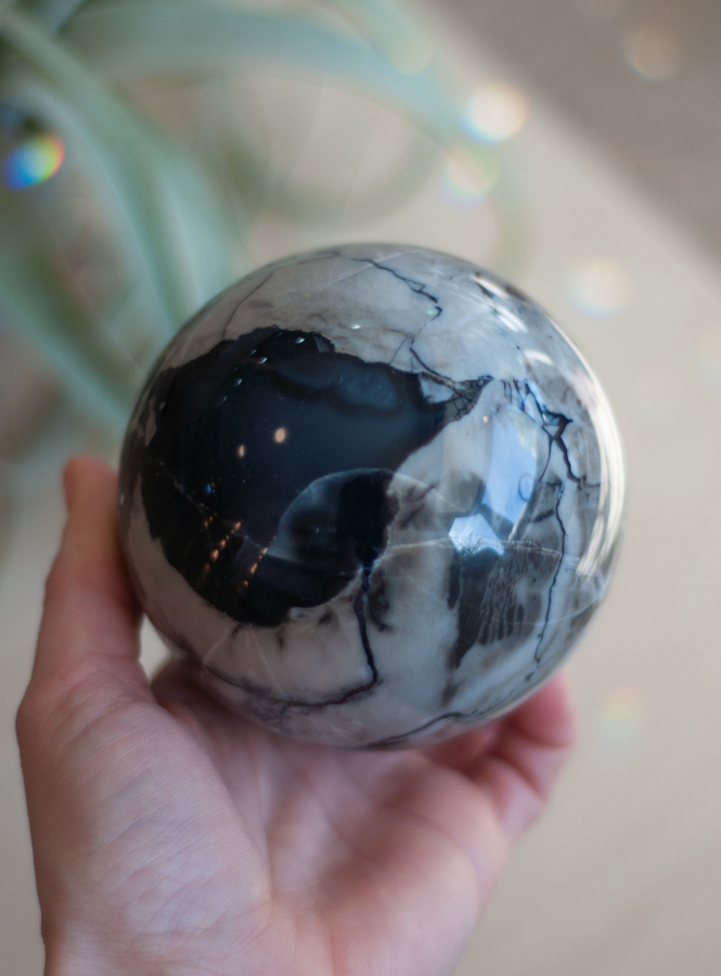 UV Reactive Volcano Agate Sphere #1