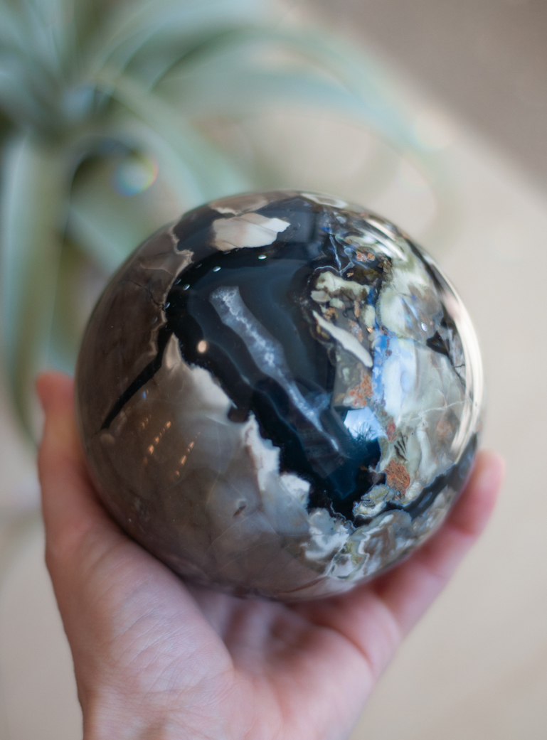 UV Reactive Volcano Agate Sphere #2