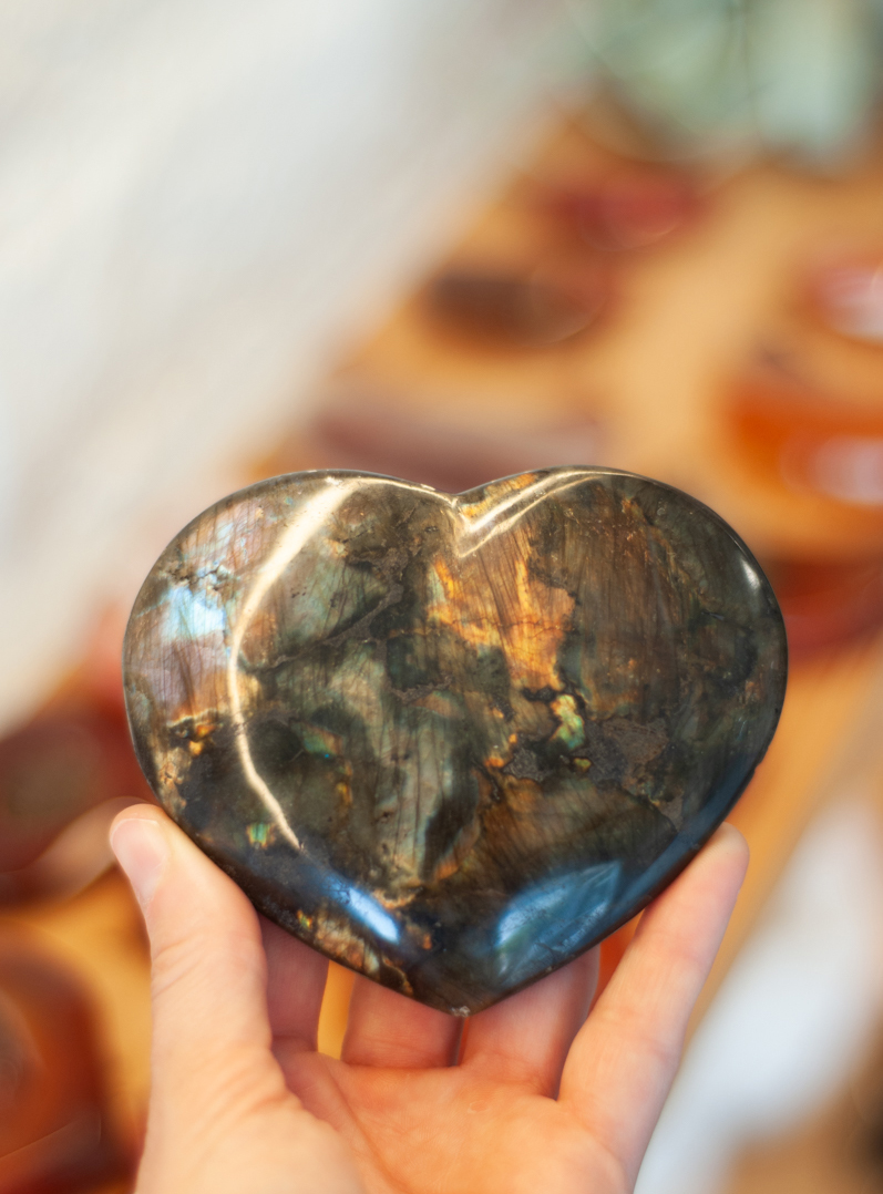 Labradorite Heart - large
