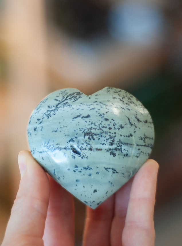 Dendritic Jasper Heart