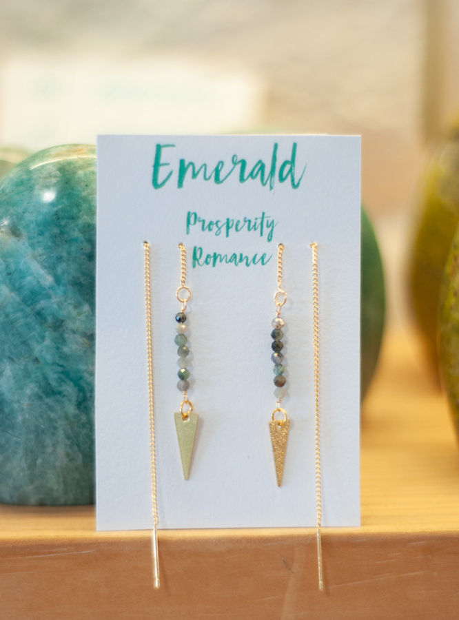 Emerald Threader Earrings