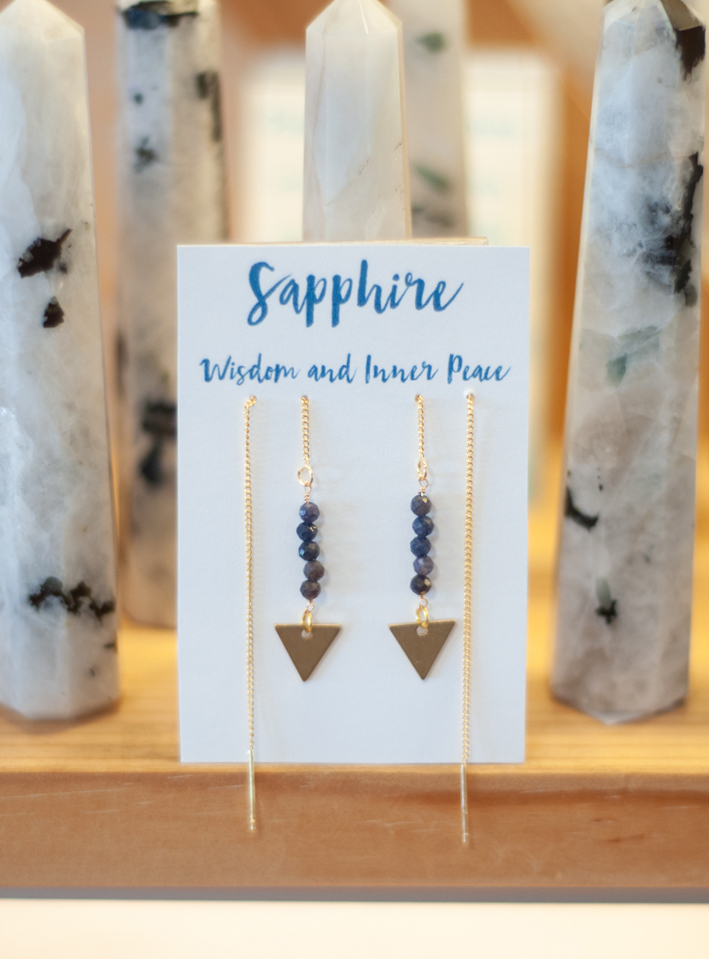 Saphhire Threader Earrings