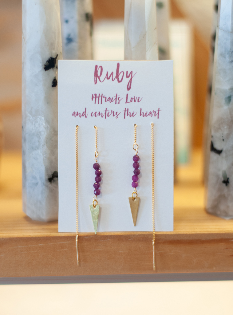 Ruby Threader Earrings