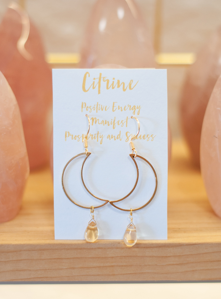 Citrine Moon Earrings - large