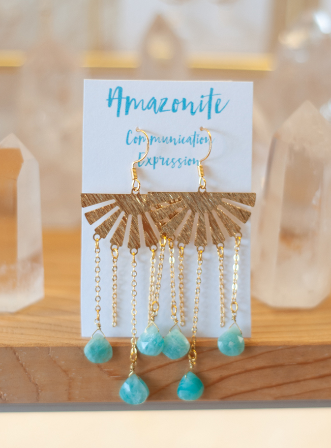 Amazonite Fan Earrings