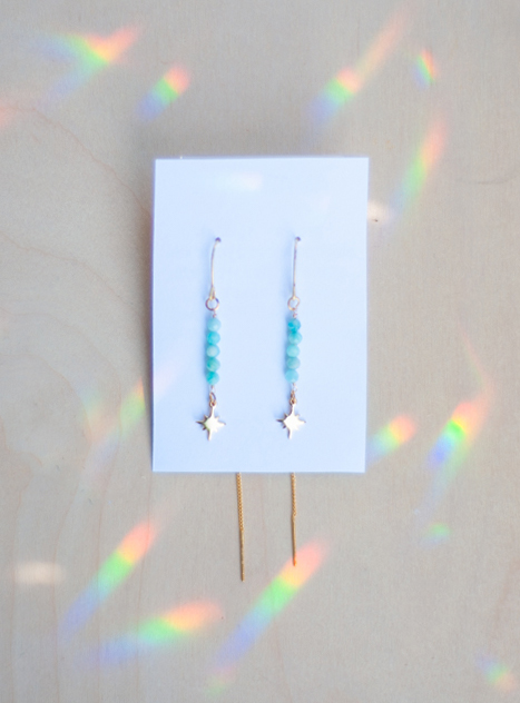 Amazonite Threader Earrings