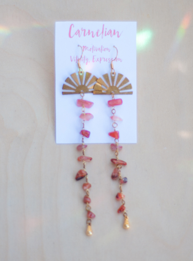 Carnelian Sun Earrings
