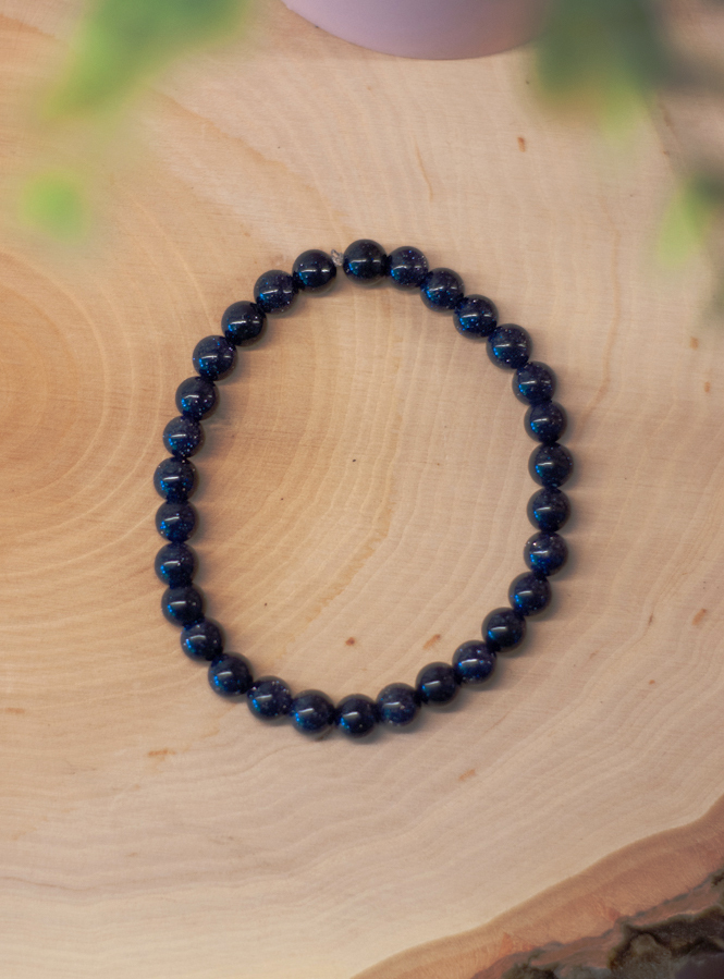 Blue Goldstone Bracelet 6mm