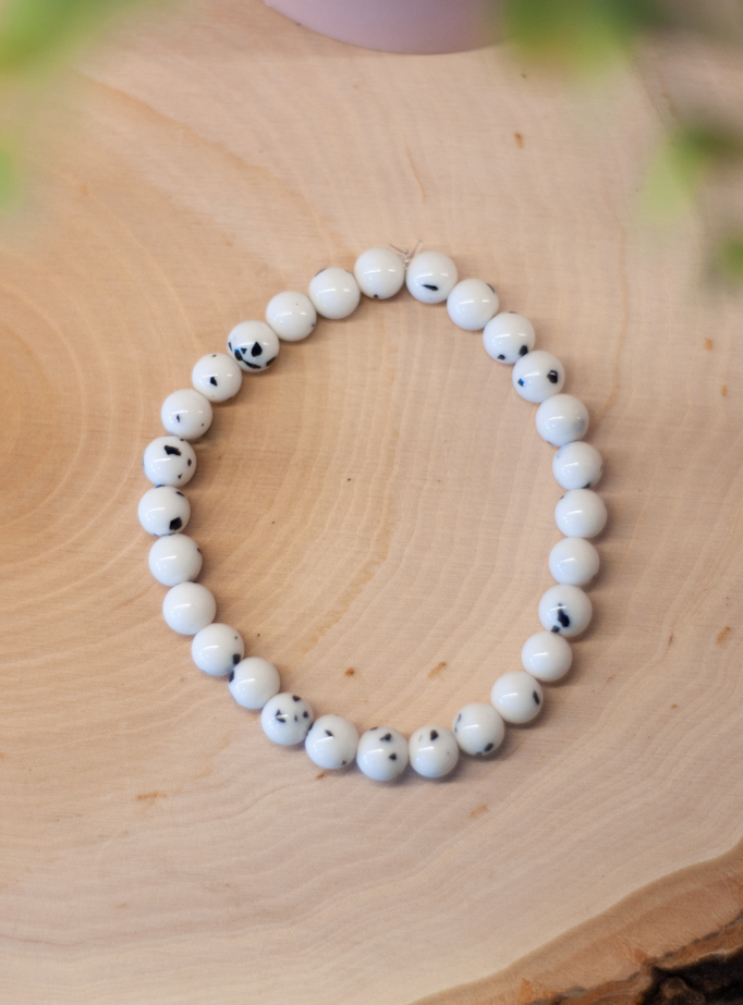 Spotted Jade Bracelet 6 mm