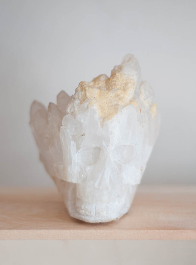 Clear Quartz Geode Crystal Skull #2