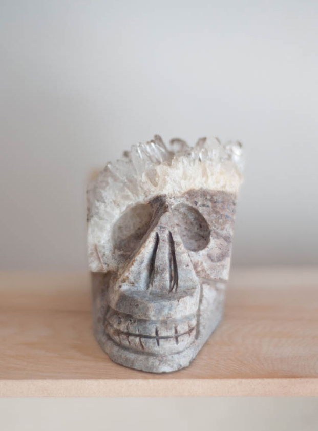 Clear Quartz Geode Crystal Skull #3