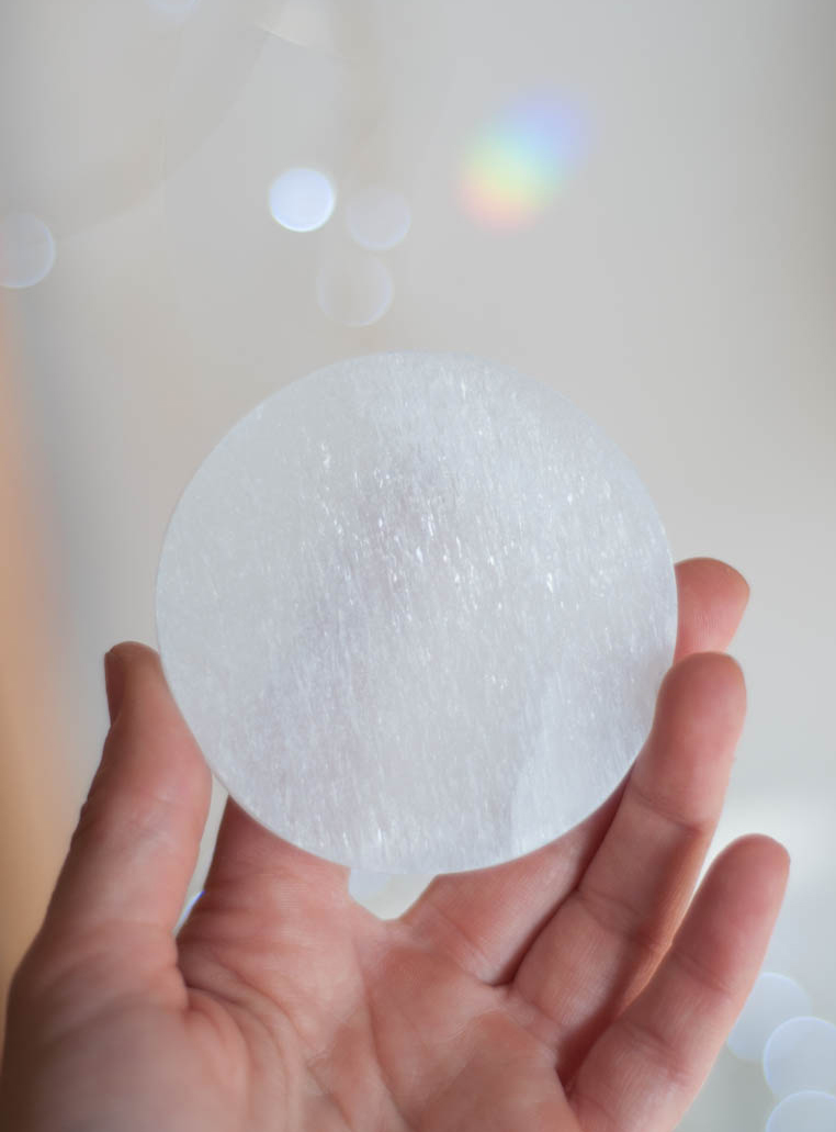 Selenite Flat Round